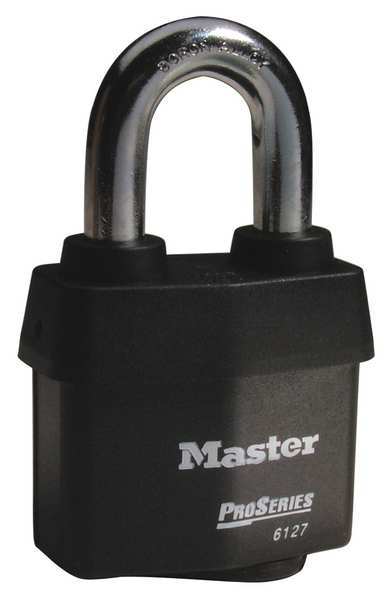 Padlock, Keyed Alike, Standard Shackle, Rectangular Steel Body, Boron Shackle, 7/8 in W
