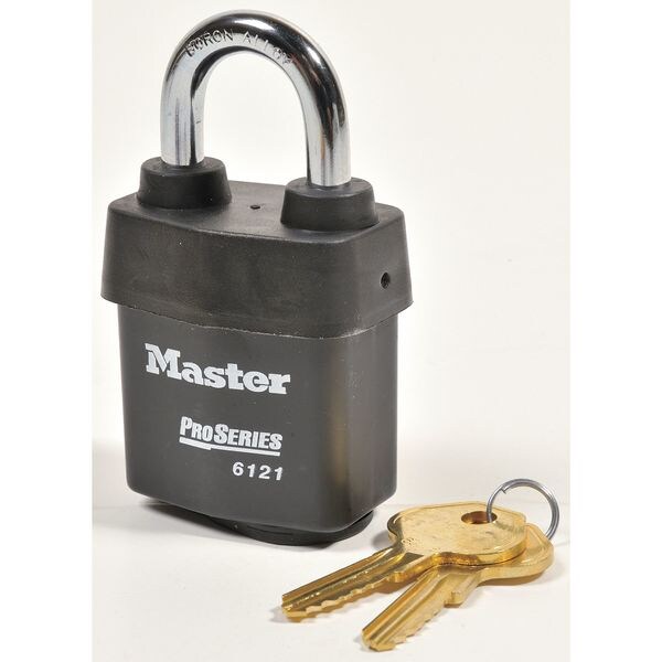 Padlock, Keyed Different, Standard Shackle, Rectangular Steel Body, Boron Shackle, 7/8 in W