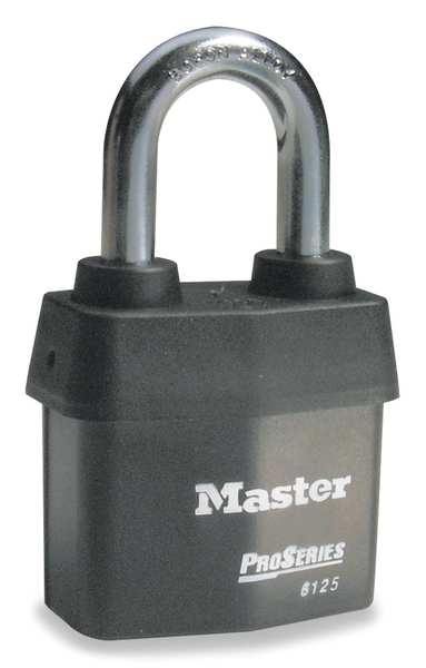 Padlock, Keyed Different, Standard Shackle, Rectangular Steel Body, Boron Shackle, 7/8 in W