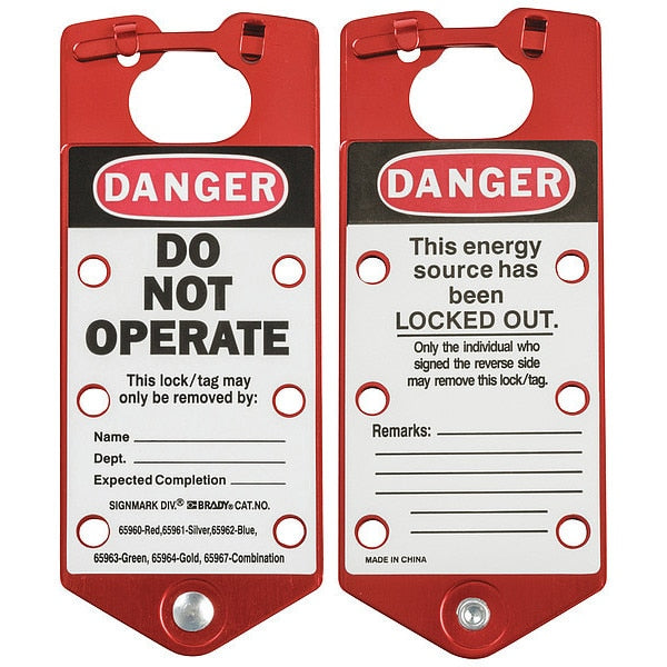 Labeled Lockout Hasp, Snap-On, 6 Lock, PK5