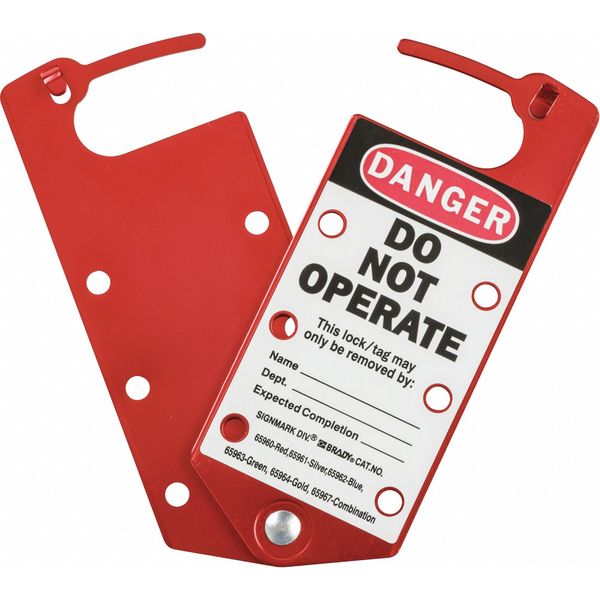 Labeled Lockout Hasp, Snap-On, 6 Lock, PK5