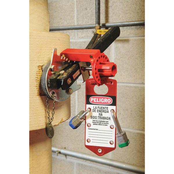 Labeled Lockout Hasp, Snap-On, 6 Lock, PK5