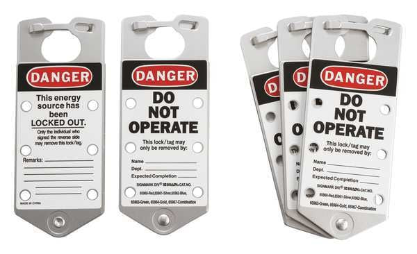 Labeled Lockout Hasp, Snap-On, 6 Lock, PK5