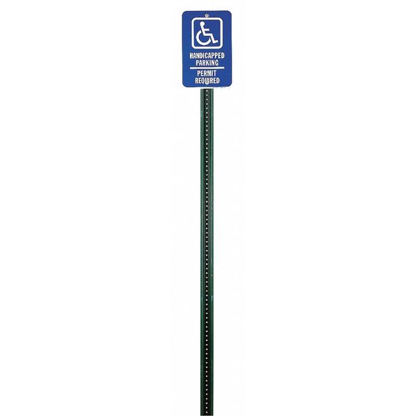 Sign Post, Green, Steel, 10 ft L