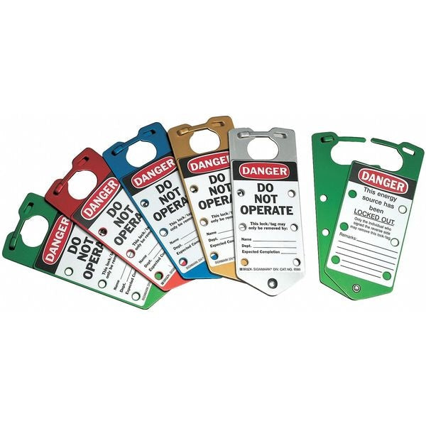 Labeled Lockout Hasp, Snap-On, 6 Lock, PK5, Color: Blue