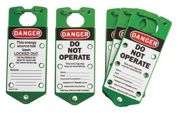 Labeled Lockout Hasp, Snap-On, 6 Lock, PK5