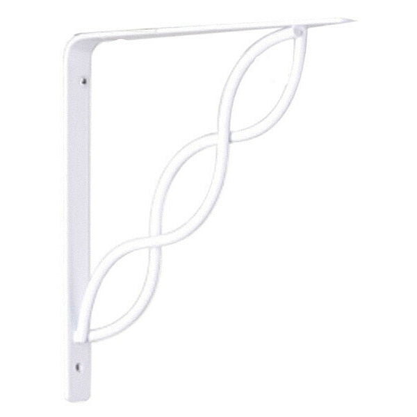 8 IN White Scroll Shelf Bracket