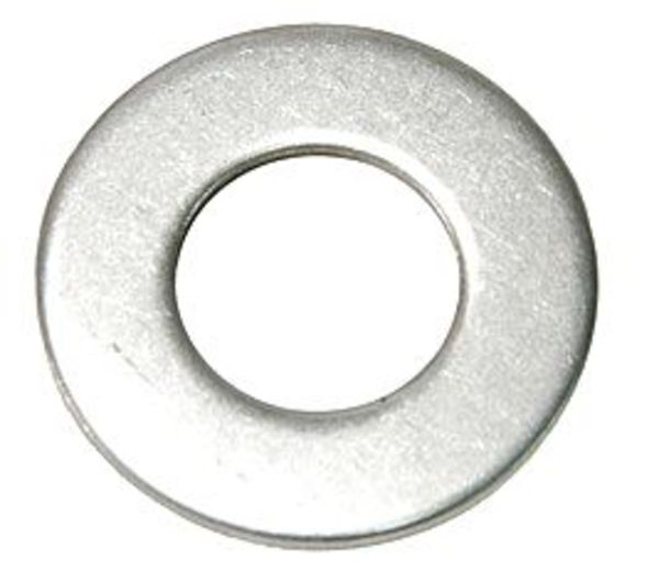 Flat Washer, Fits Bolt Size #10 , Stainless Steel Plain Finish, 100 PK