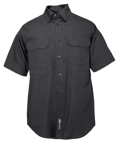 Woven Tactical Shirt, SS, Black, M