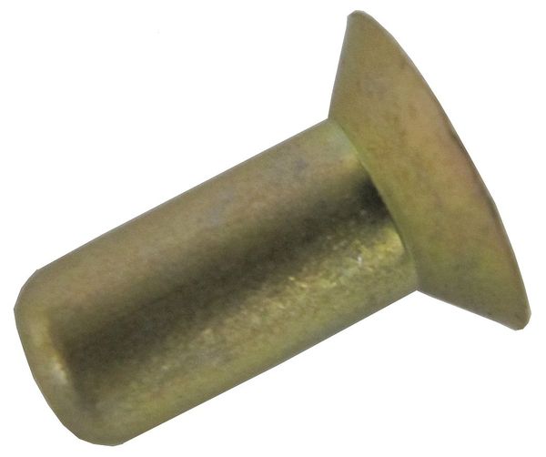Solid Rivet, Countersunk Head, 0.1875 in Dia., 0.312 in L, Aluminum Body, 100 PK