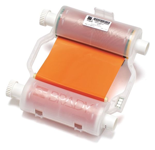 Label Printer Ribbon, B30 Series, Orange, 4.33 in W x 200 ft L