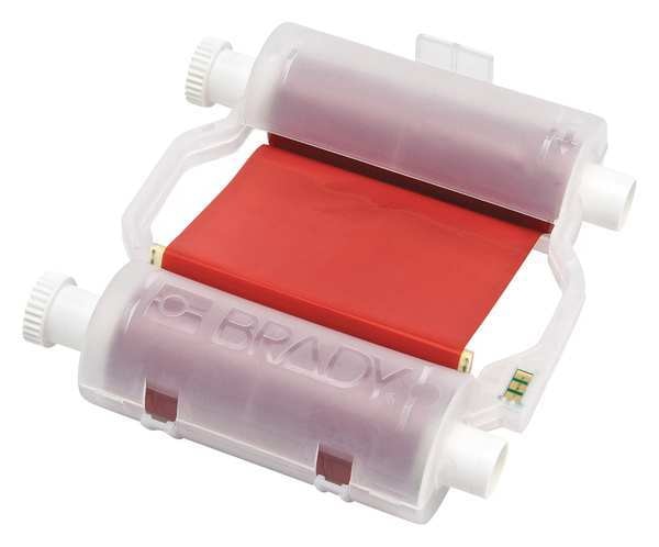 Label Printer Ribbon, B30 Series, Red, 4.33 in W x 200 ft L