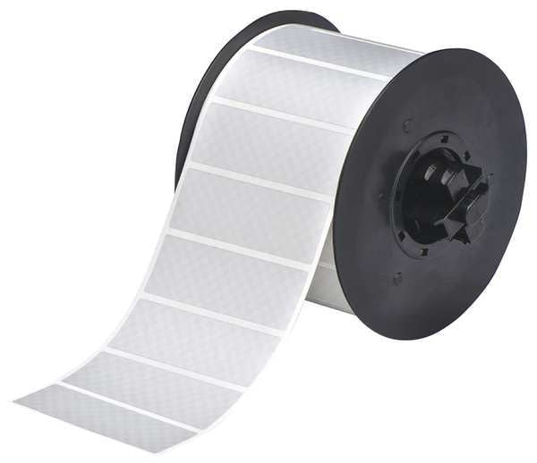Label Tape Roll, Metallic Silver, Labels/Roll: 1225