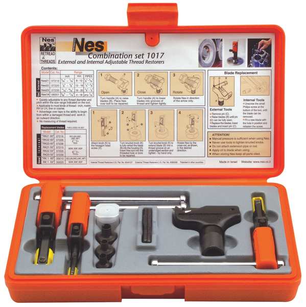 Thread Repair Kit, External 5/32 in to 3/4 in, Internal 5/16 in to 13/16 in, Steel