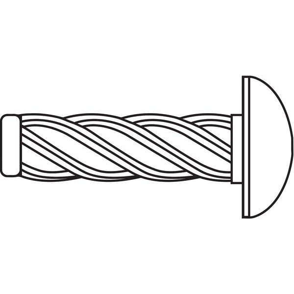 U-Drive Screw, Round, Zinc Plated Steel, 1/16 in Head Ht, 5/16 in Lg, 1000 PK