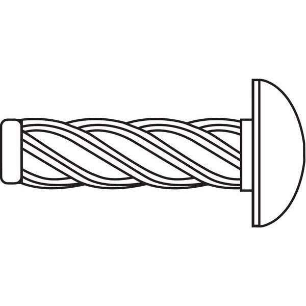 U-Drive Screw, Round, Plain 18-8 Stainless Steel, 7/64 in Head Ht, 5/16 in Lg, 500 PK