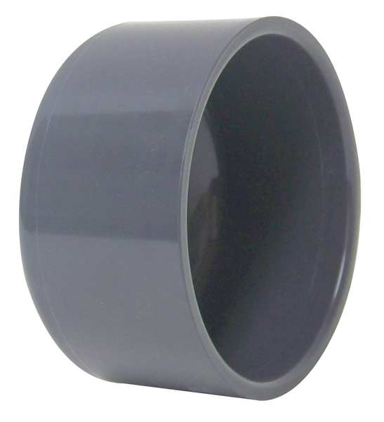 End Cap, 4 in Duct Dia, Type I PVC, 3-1/8