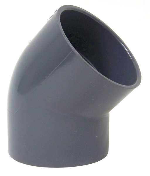 45 Degree Elbow, 4 in Duct Dia, Type I PVC, 7-1/8