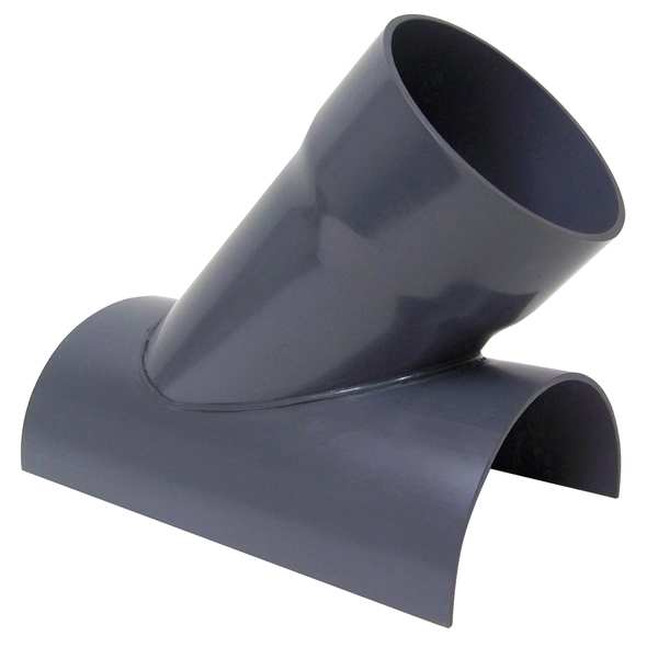 45 Degree Wye Branch, 10 in x 8 in Duct Dia, 17-1/4