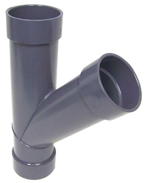 45 Degree Wye Branch, 4 in Duct Dia, Type I PVC, 17-3/4