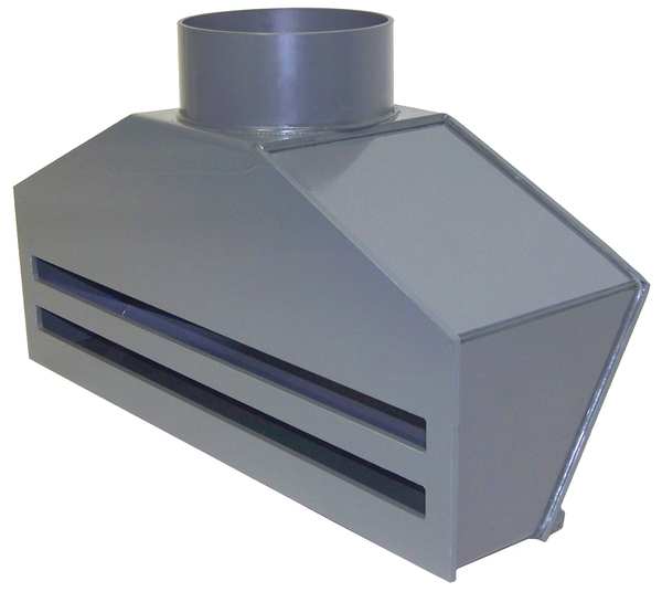 Intake Fume Hood, 6 in Duct Dia, Type I PVC, 23-3/4