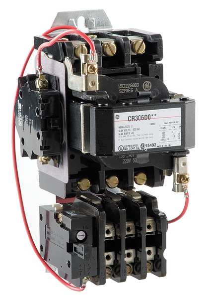Nonreversing Magnetic Motor Starter, No Enclosure NEMA Rating, 240V AC, 3 Poles