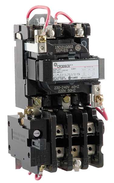 Nonreversing Magnetic Motor Starter, No Enclosure NEMA Rating, 240V AC, 3 Poles