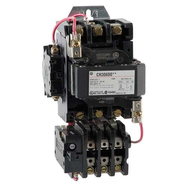 Nonreversing Magnetic Motor Starter, No Enclosure NEMA Rating, 480V AC, 3 Poles