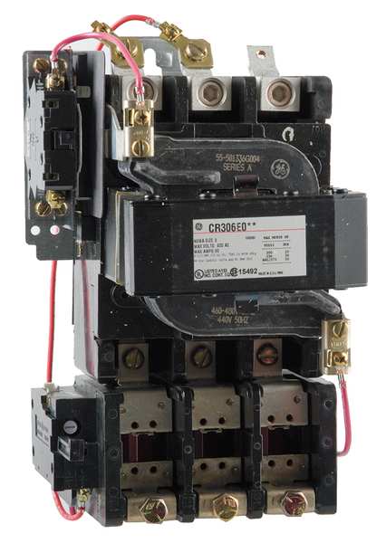 Nonreversing Magnetic Motor Starter, No Enclosure NEMA Rating, 480V AC, 3 Poles