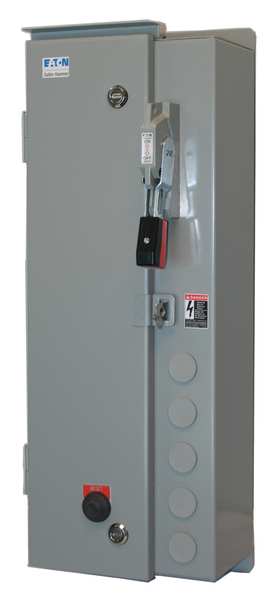 Nonreversing NEMA Magnetic Motor Starter, 12 NEMA Rating, 480V AC, 3 Poles, 1NC/1NO