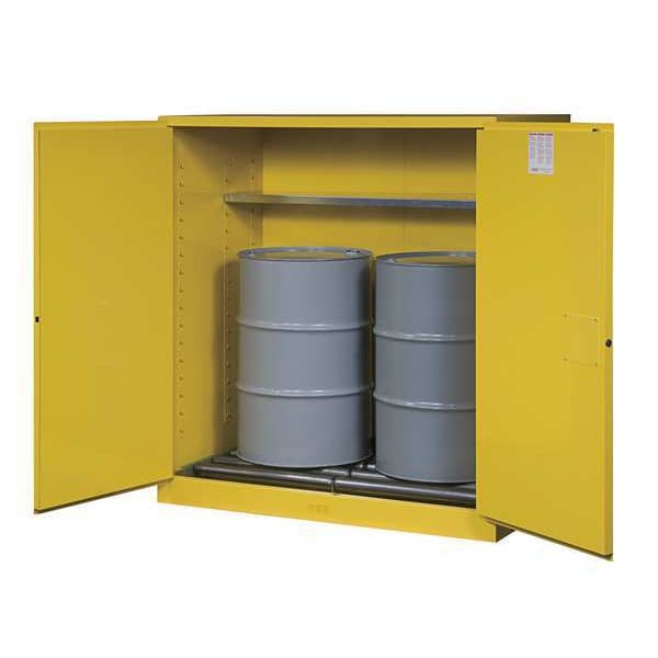 Flammable Cabinet, Vertical, 2X55 gal., YLW