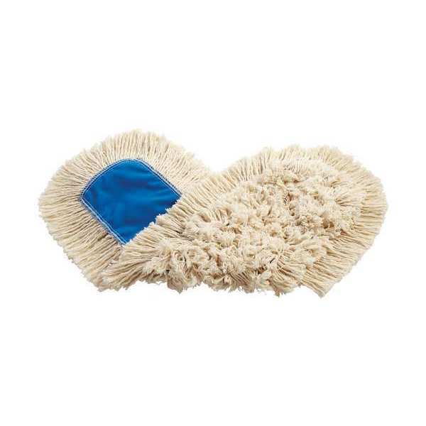 24 in L Dust Mop, Slide On Connection, Cut-End, White, Cotton, FGK15300WH00