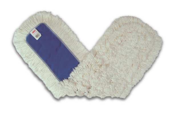 36 in L Flat Dust Mop, Slide On Connection, Cut-End, Blue, Cotton