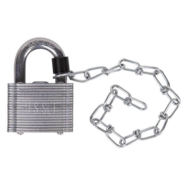 Padlock, Keyed Different, Standard Shackle, Square Steel Body, Steel Shackle, 13/16 in W