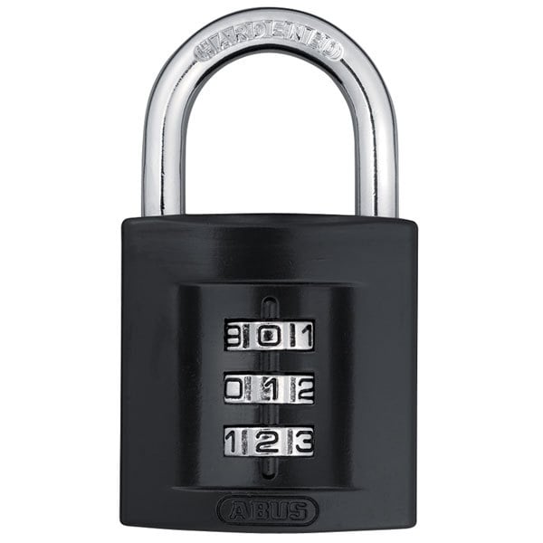Combination Padlock, Front, Black/Silver