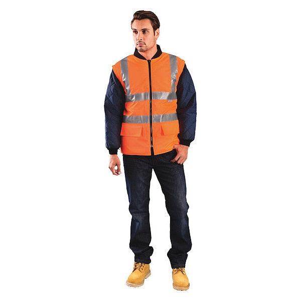 4XL Men's 5-In-1 Parka, Hi-Vis Orange