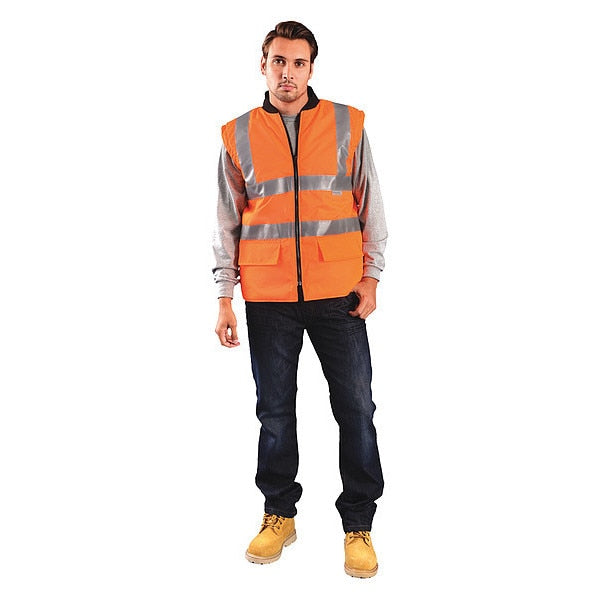 Small Men's 5-In-1 Parka, Hi-Vis Orange