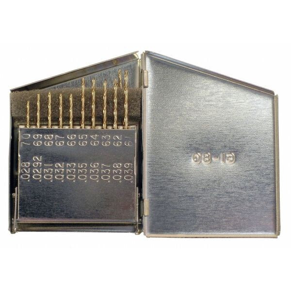 20PC 135Â° Heavy-Duty Cobalt Jobber Length Drill Set Chicago-Latrobe 550 Straw HSS-CO 8% #61-#80