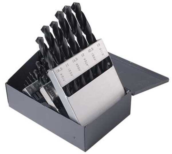 25PC 135Â° Heavy-Duty Jobber Length Drill Set Chicago-Latrobe 150ASP Steam Oxide HSS 1mm-13mm