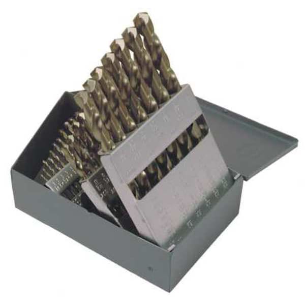 29PC 135Â° Heavy-Duty Cobalt Jobber Length Drill Set Chicago-Latrobe 550ASP Straw HSS-CO 8% 1/16-1/2
