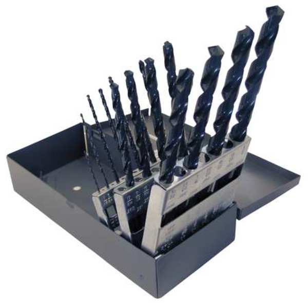 16PC 118Â° General Purpose Taper Shank Drill Set Chicago-Latrobe 110 Steam Oxide HSS 49/64-1IN