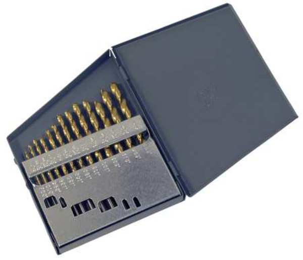 13PC 135Â° Heavy-Duty Cobalt Jobber Length Drill Set Chicago-Latrobe 550-TN TiN HSS-CO 1/16-1/4x1/64