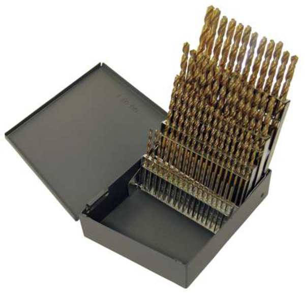 60PC 118Â° General Purpose Jobber Lengh Drill Set Chicago-Latrobe 150-TN TiN HSS #1-#60