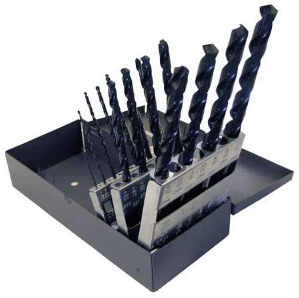 29PC 118Â° General Purpose Taper Length Drill Set Chicago-Latrobe 120 Steam Oxide HSS 1/16-1/2x1/64