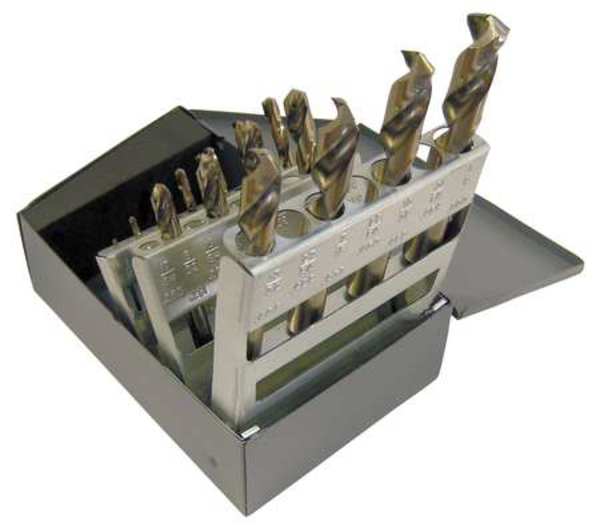 15PC 135Â° Heavy-Duty Cobalt Screw Machine Drill Set Chicago-Latrobe 559 Straw HSS-CO  1/16-1/2x1/32