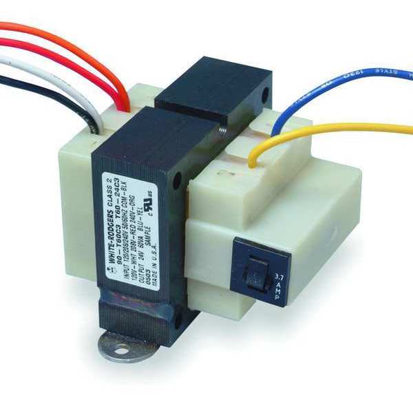 Class 2 Transformer, 60VA, 24VAC, Foot, Width: 4.0 in