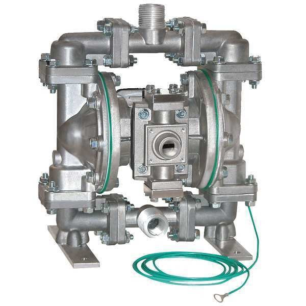 Double Diaphragm Pump, Aluminum, Natural Gas Operated, Buna N, 15 GPM