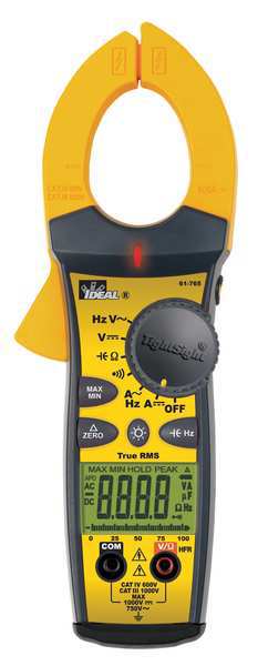 Clamp Meter, 4 digit LCD, 660 A, 1.4 in (36 mm) Jaw Capacity