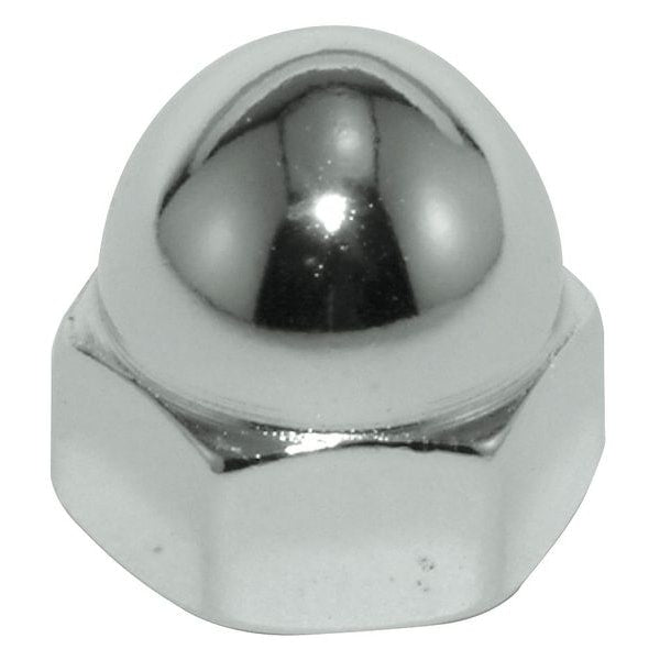 Low Crown Cap Nut, #10-32, Brass, Plain, 13/32 in H, 10 PK