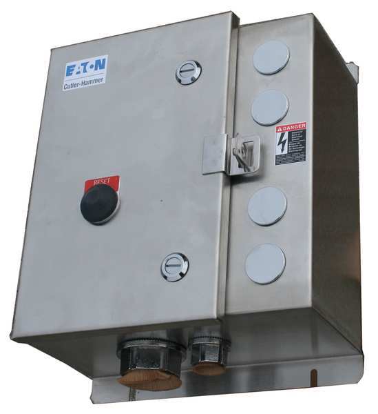 Nonreversing NEMA Magnetic Motor Starter, 4X NEMA Rating, 240V AC, 3 Poles, 1NC/1NO
